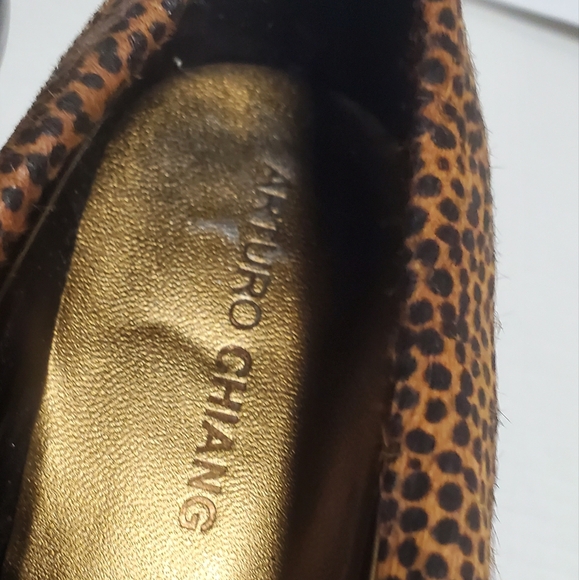 ARTURO CHIANG Patent Leather Calf Hair Cheeta Print Pumps Size 9.5 B - Picture 6 of 10